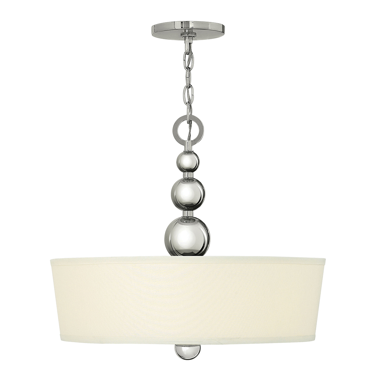 Závesná lampa 3 body E27 leštený nikel Zelda Hinkley