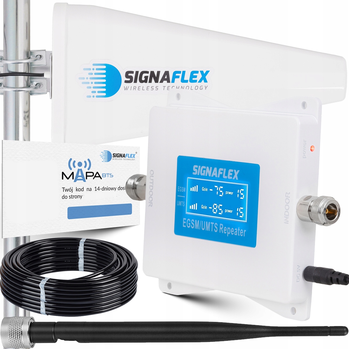 Sada zosilňovačov Egsm/umts White LS-EGW1 T1 20dBi 10 m