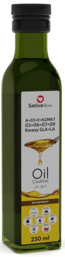 Levně SativaLife.eu Cocktail Oil přírodní olejový koktejl vitamín A D E K 250 ml