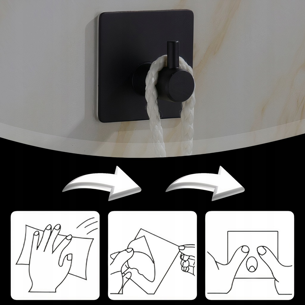 4x WIESZAK HACZYK SAMOPRZYLEPNY NA RĘCZNIKI CZARNY Kod producenta HACZYKI samoprzylepne wieszak na ręczniki