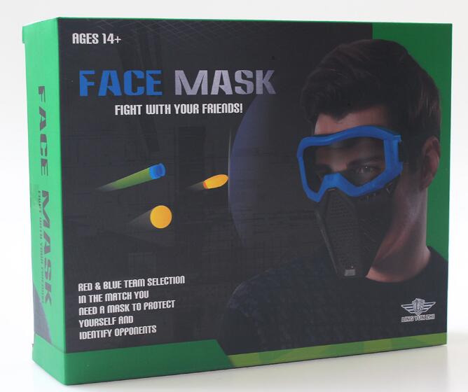 CZERWONA MASKA BOJOWA OCHRONNA DO BITW NERF Wiek dziecka 7 lat +