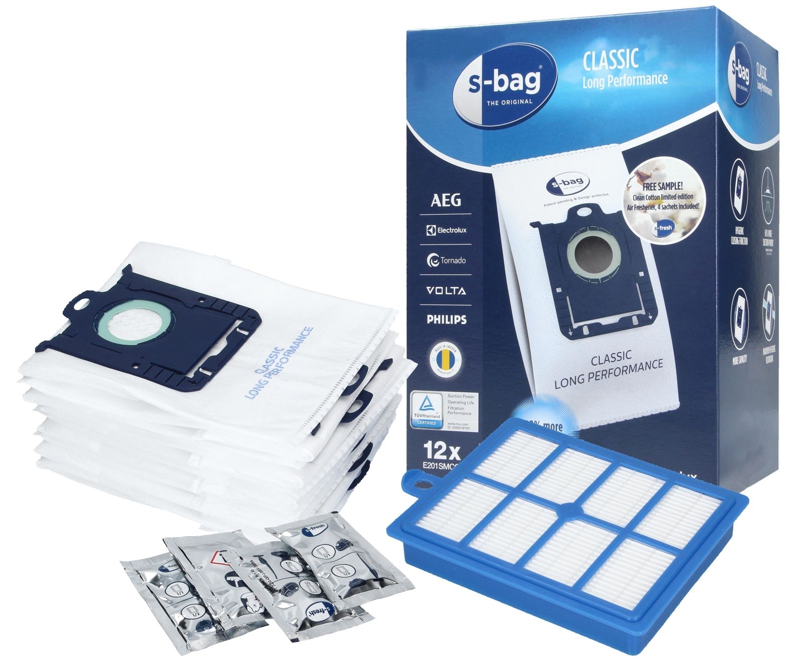 

Worki S-Bag Classic 12szt Filtr Hepa 4x zapach
