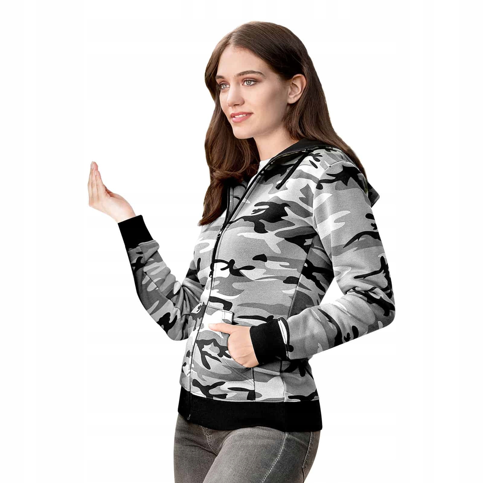 

Uniwersalna damska Bluza z kapturem Moro Camo S