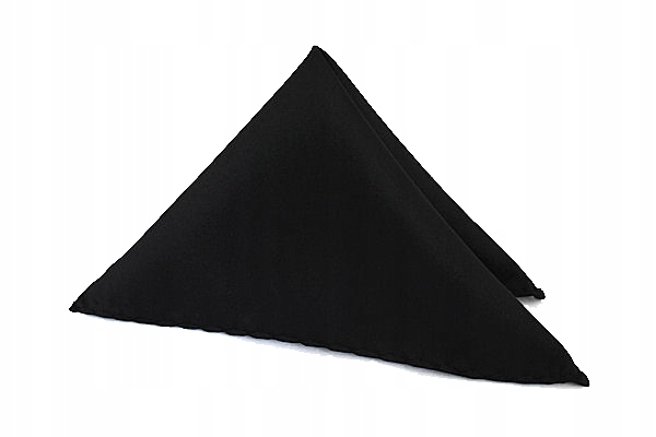 ZESTAW KRAWAT WĄSKI i POSZETKA CHUSTECZKA - CZARNY Model Czarny