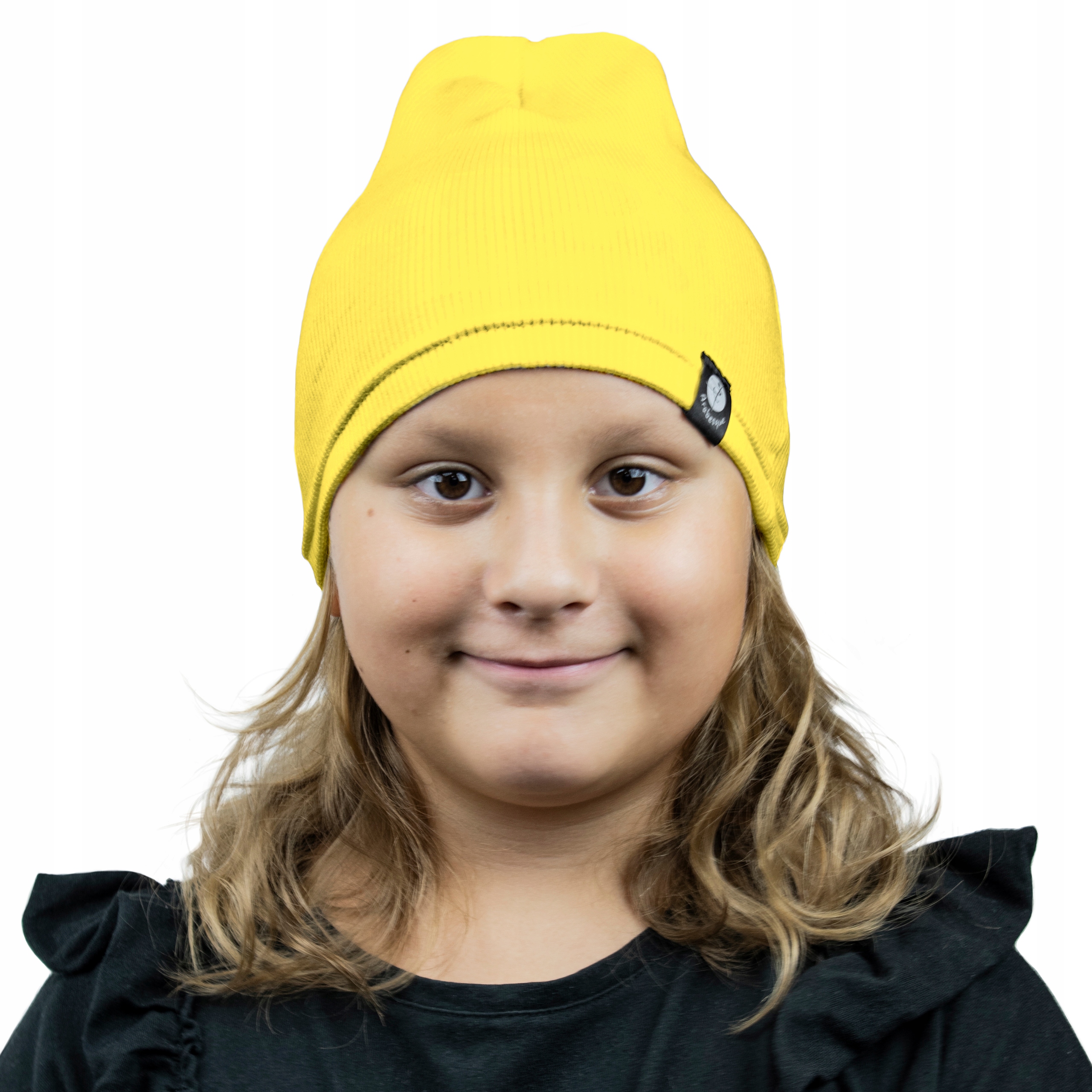 CZAPKA NA JESIEŃ WIOSNĘ Z BAWEŁNY ŻÓŁTA 46 - 52 CM Marka Arabesque