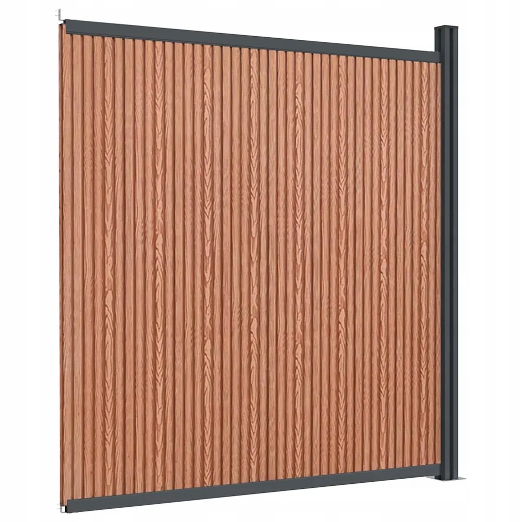 Wpc zahradní panel hnědý 173x186 cm, hliníkové lamely