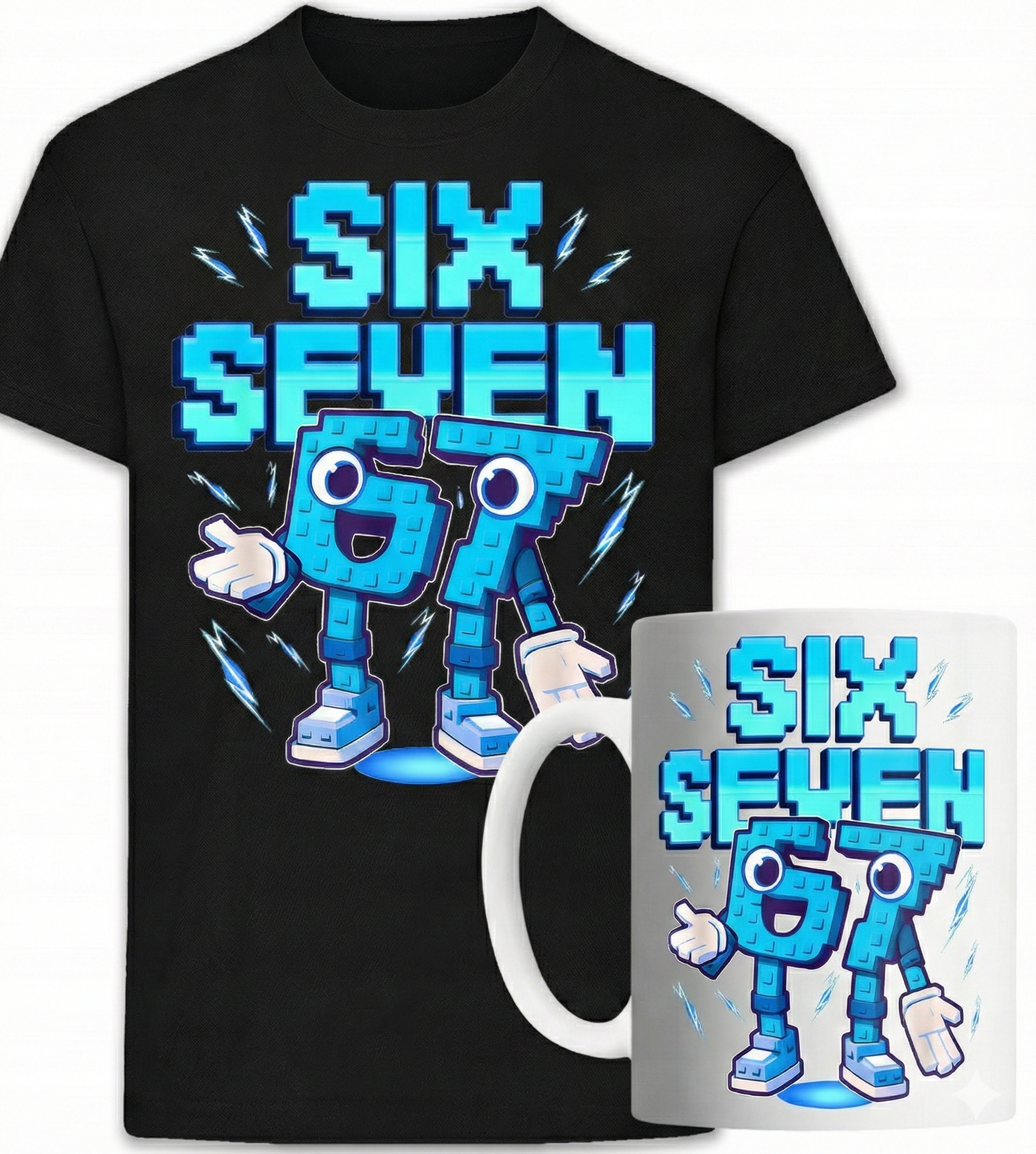 ZESTAW KUBEK I KOSZULKA - SIX SEVEN 67 STEAL A BRAINROT + IMIĘ L 152cm