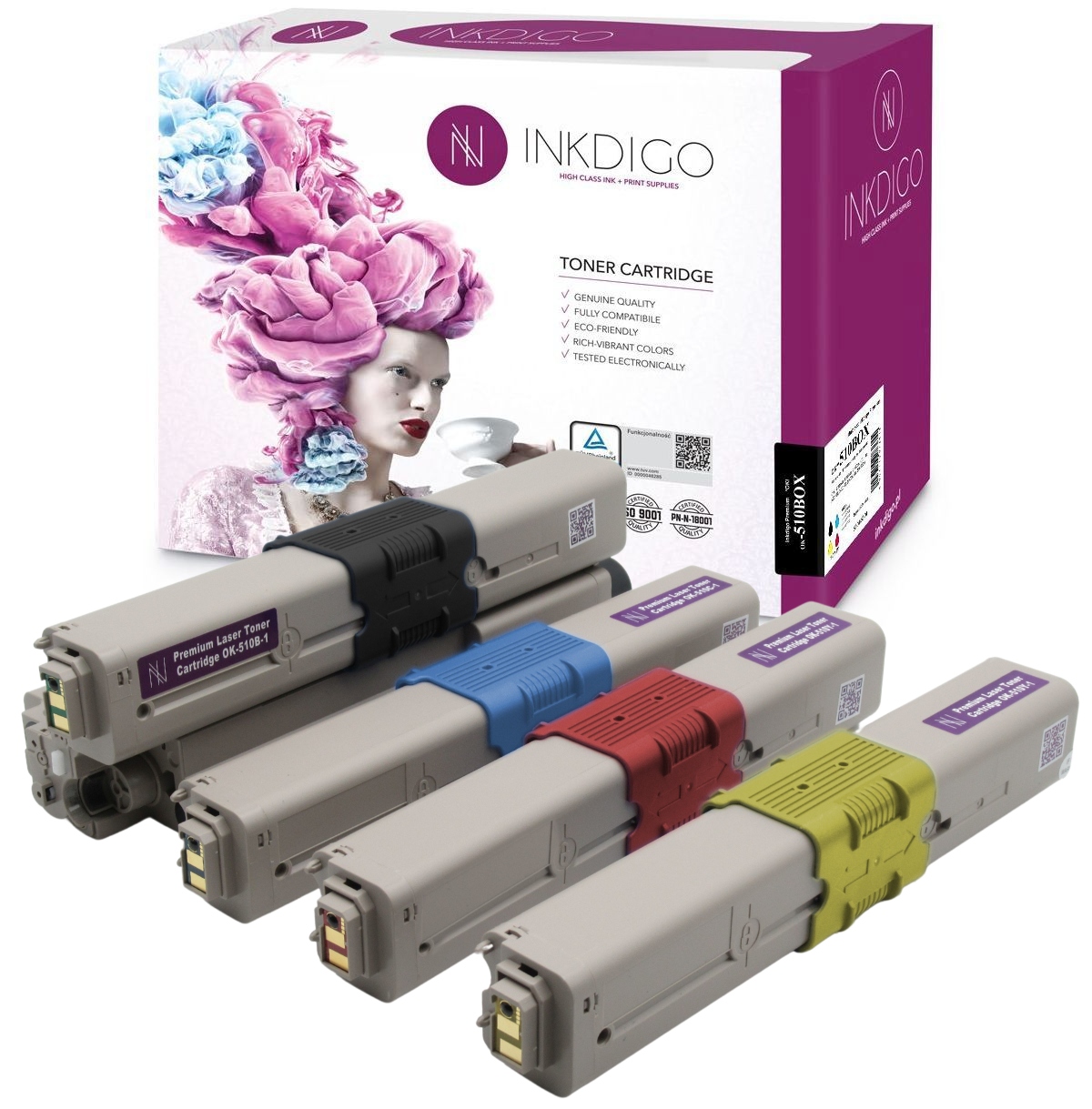 

4 X Toner do drukarki Oki MC562 C510 C511