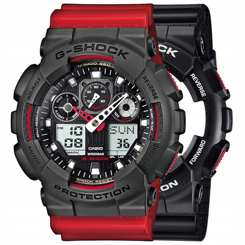 Sada G-shock GA-100-1A4ER Šedá Červená