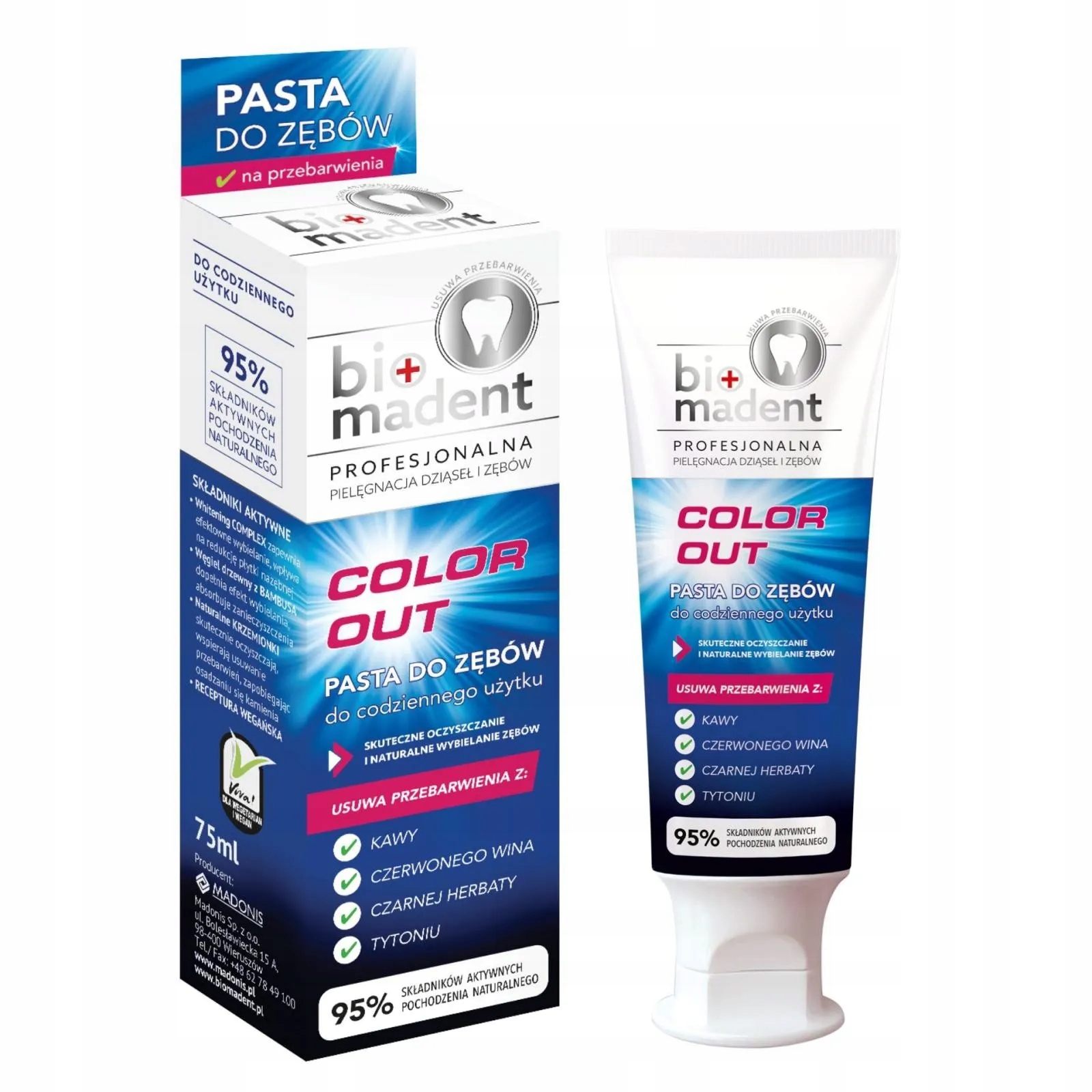 

Bio Madent Pasta do zębów na przebarwienia, 75 ml