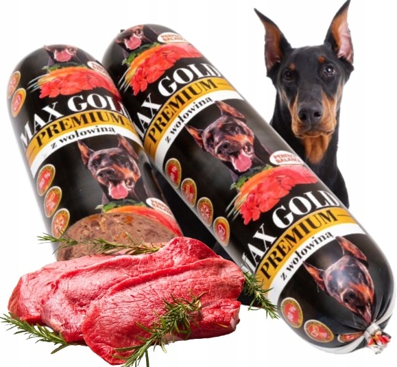 Levně Krmivo pro psa mokré 90% hovězí maso vitamíny minerály 1kg 10 kusů