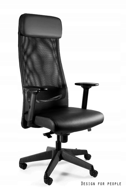 Fotel biurowy Ares Soft Hl Skóra Naturalna Czarny