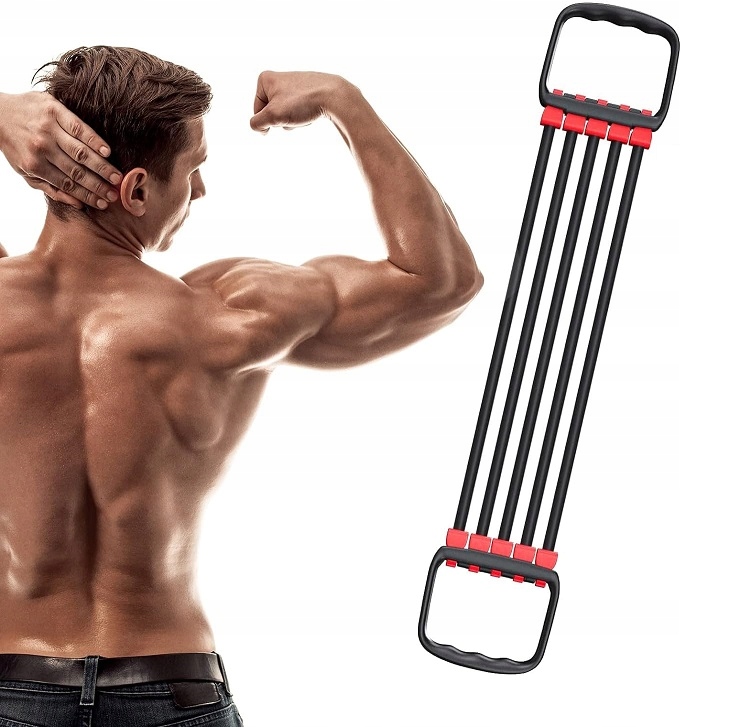 EKSPANDER DO ĆWICZEŃ NAPINACZ MIĘŚNI 5 GUM OPOROWYCH EXPANDER REULOWANY Szerokość uchwytu 11 cm