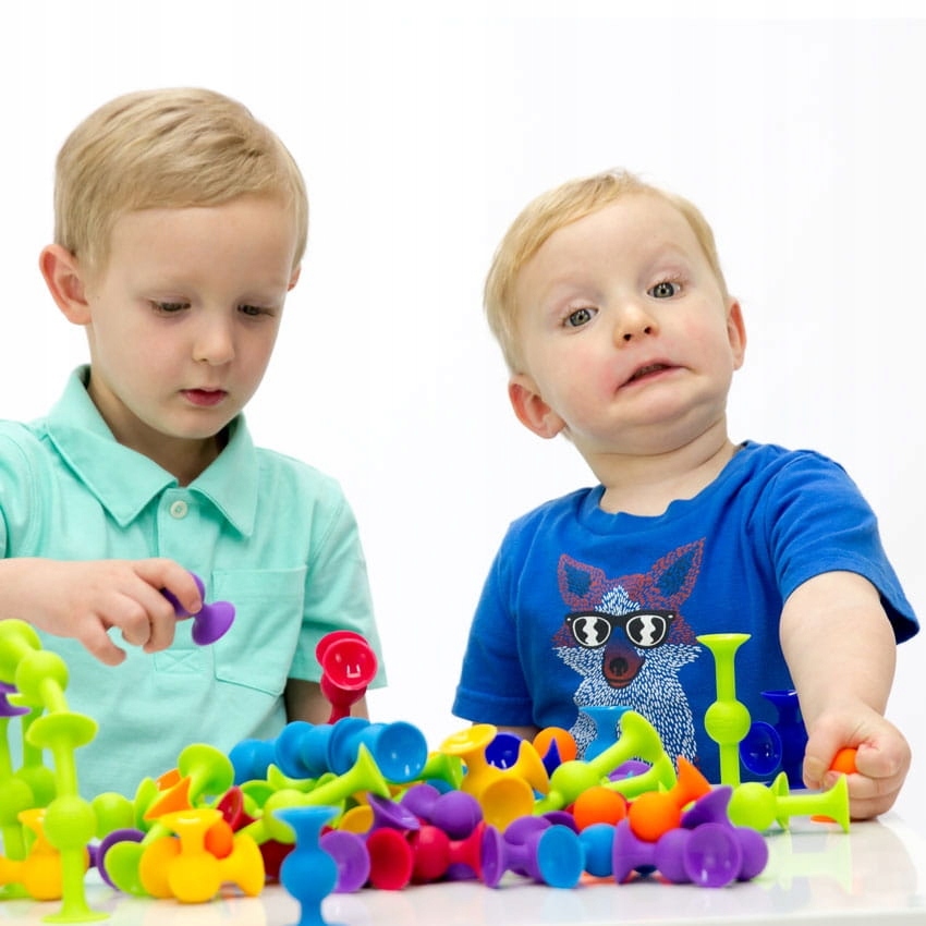 PRZYSSAWKI RZUTKI KLOCKI KONSTRUKCYJNE KOLOROWE