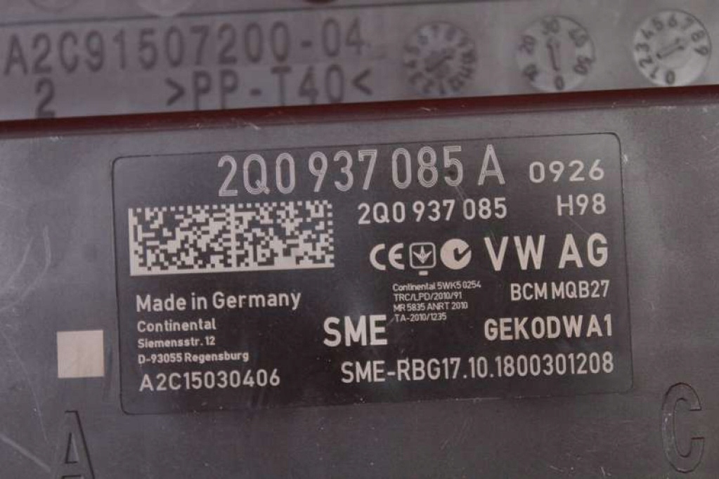 Unité commande confort 2Q0937085A SKODA RAPID 1.0 TSI 110 KM 17-19