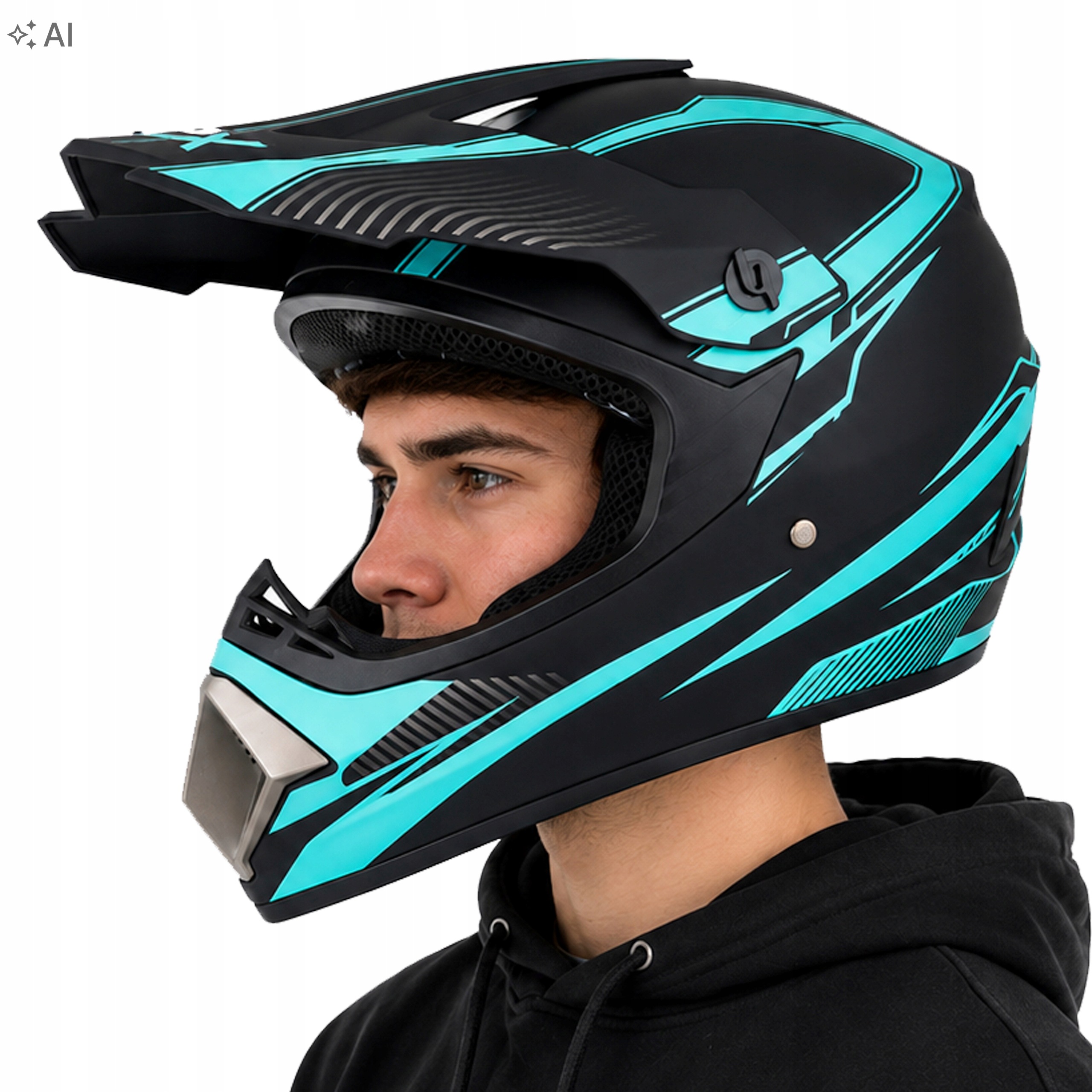 Kask Crossowy S Enduro Quad Atv Bmx Mtb Hulajnoga Elektryczna Rolki