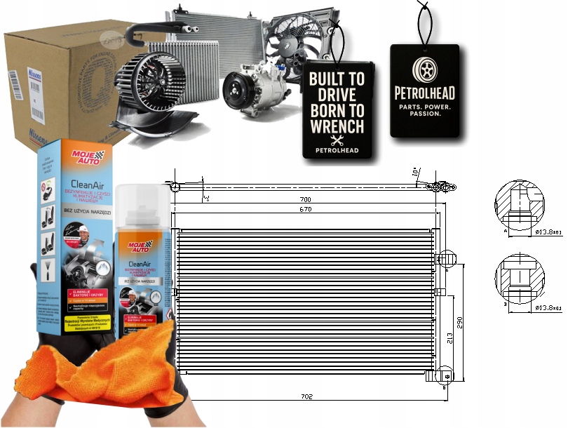 Kondenzátor Klimatizace Ford Mondeo III 1.8-3.0 10. #Petrolhead Pro+ Kit9