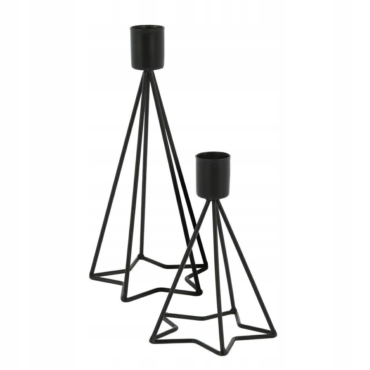 

Świecznik świąteczny metalowy Gwiazdy czarny 2szt.