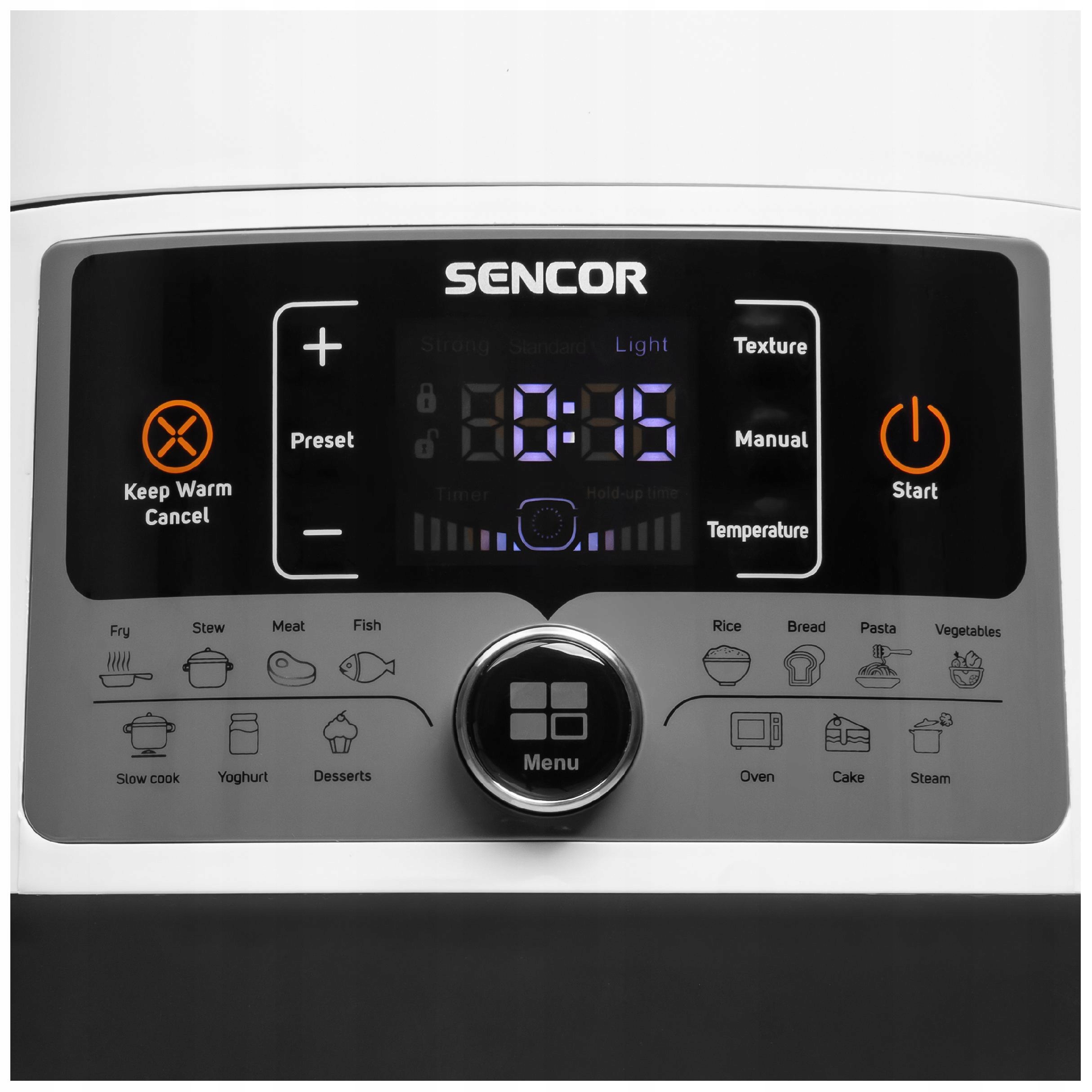 Multicooker szybkowar elektryczny 1000W 5,7L 14 PROGRAMÓW Sencor SPR 3600WH Kolor dominujący biały