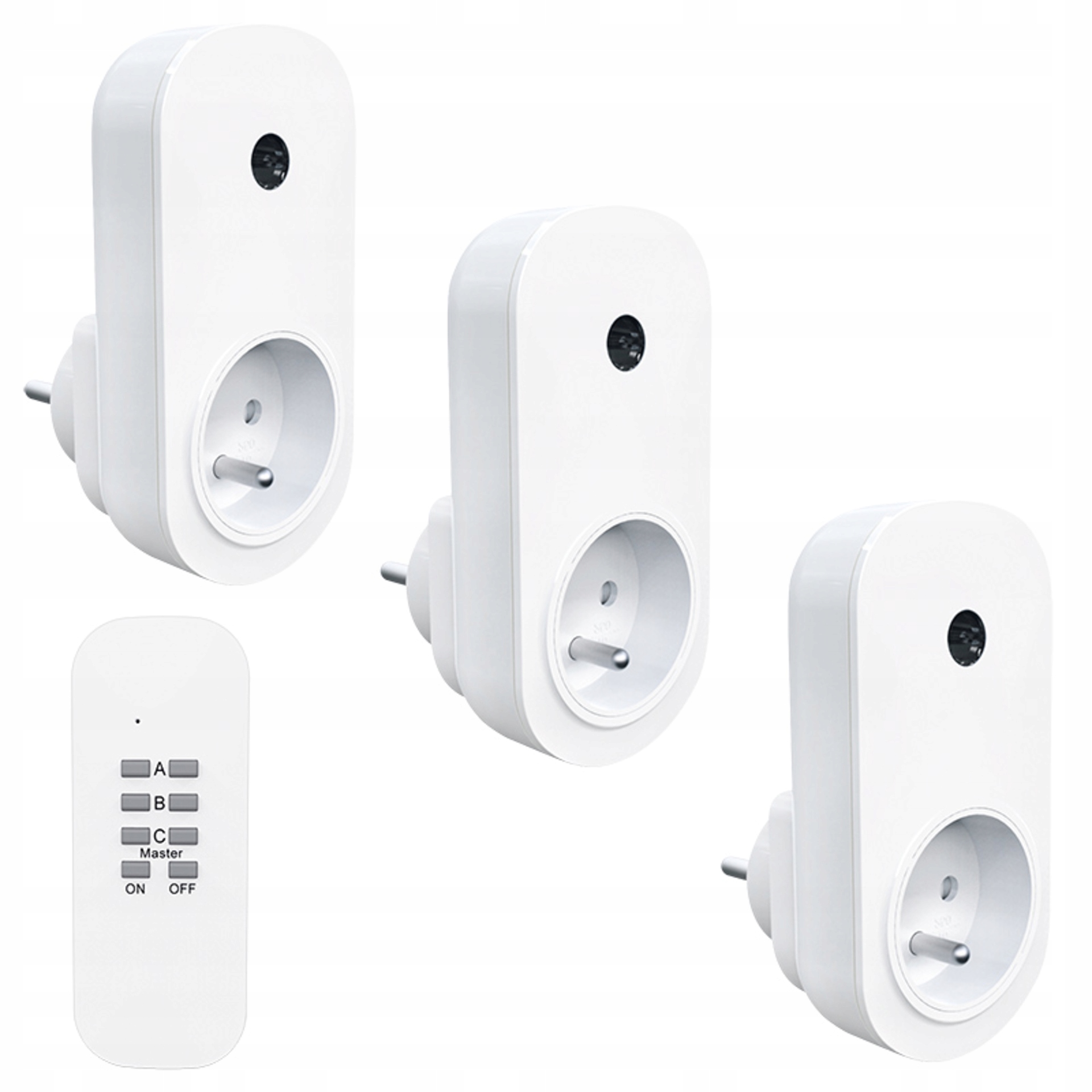 Solight dálkově ovládané zásuvky set 3+1 s dálkovým ovladačem, 2000W, bílá
