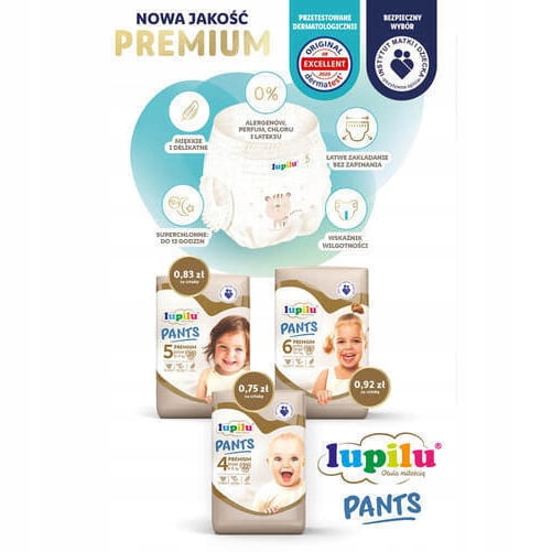 LUPILU Pieluchy PREMIUM 3 Midi 4-9 kg 54 szt. Rozmiar Rozmiar 3