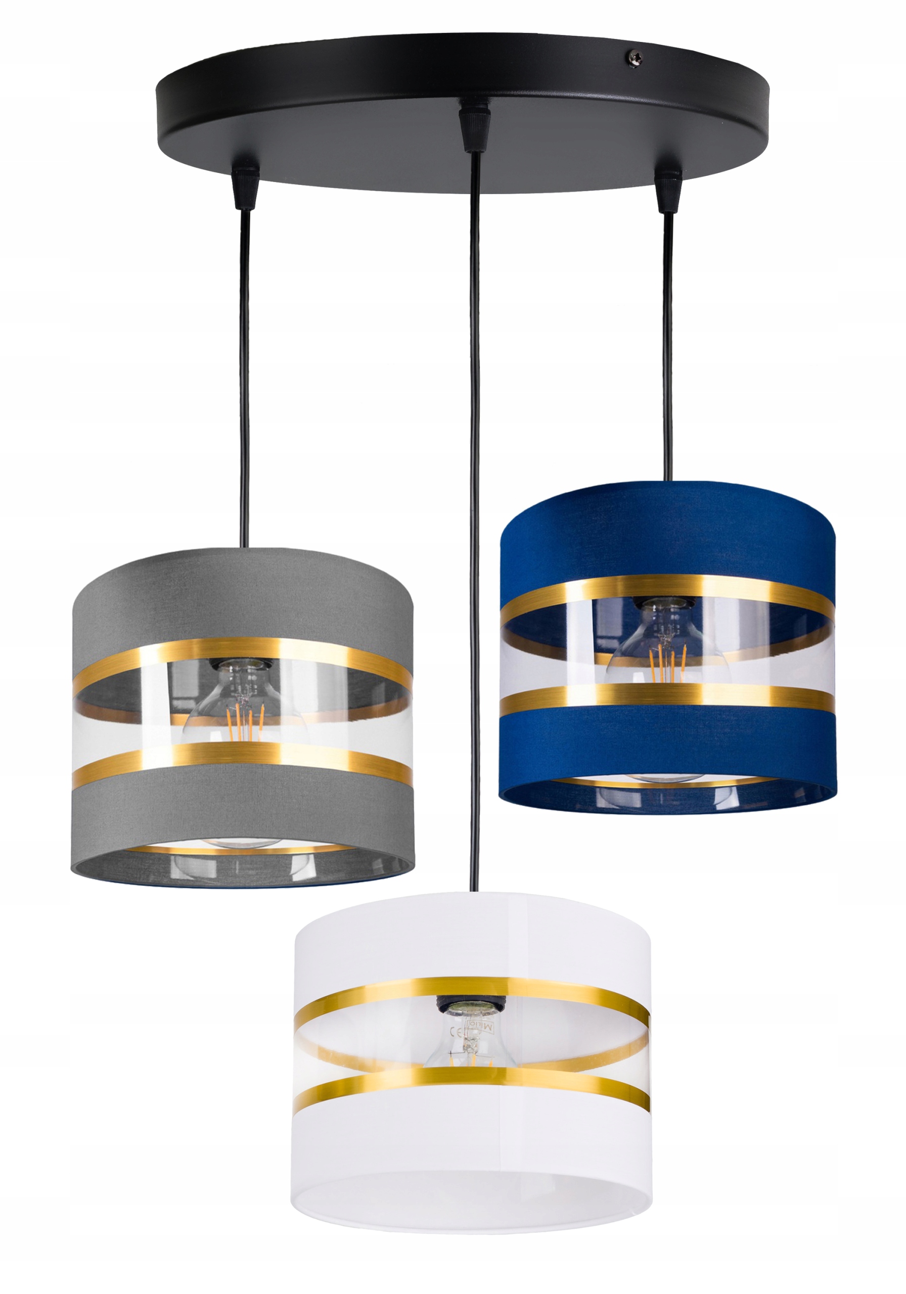 Závěsná Lampa Zwis stropní lustr Abažur 3xE27