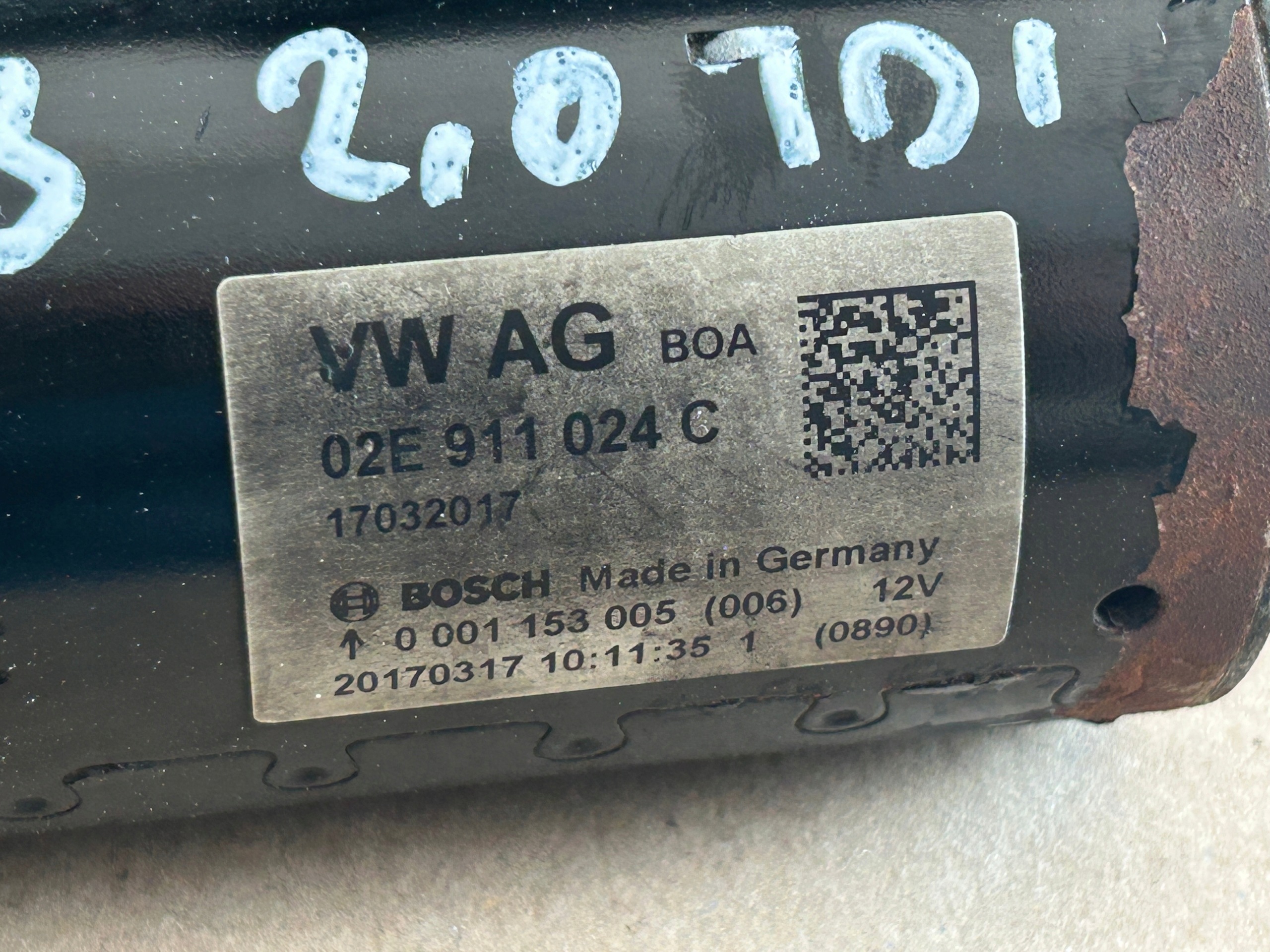 AUDI Q3 and 8U LIFT 2,0 TDI starter 02E911024C