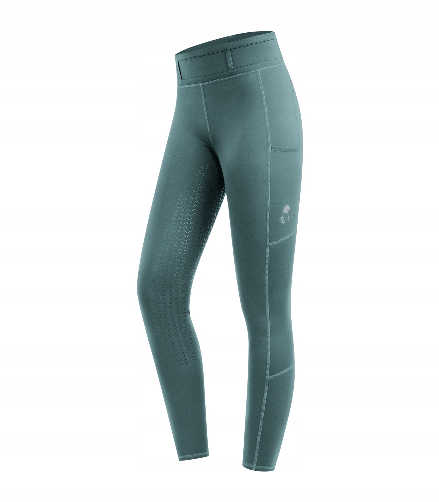 Legginsy jeździeckie Elt Ella 26SS damskie pełny lej silikonowy zielone 34