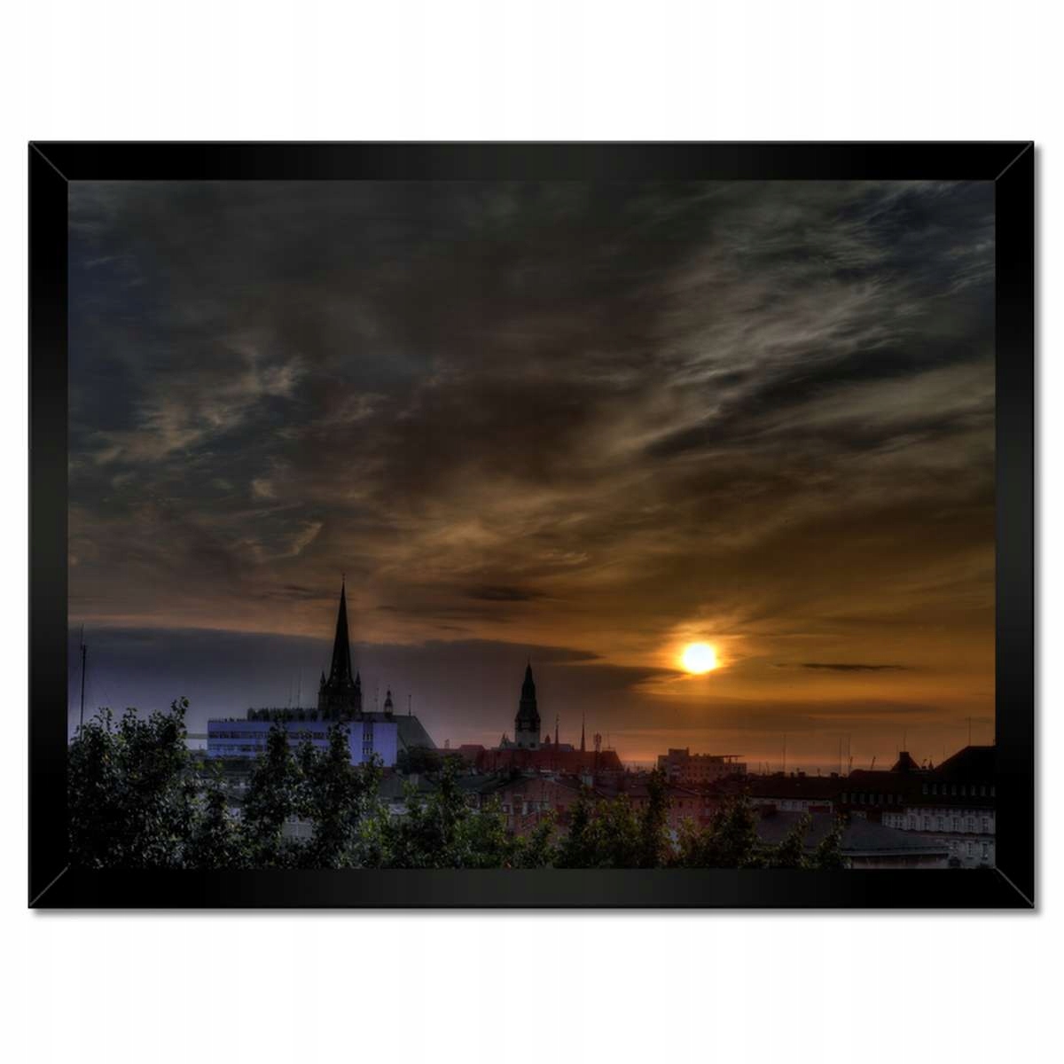 Plakáty v rámu 40x30 Slunce zapadá Horizont Město