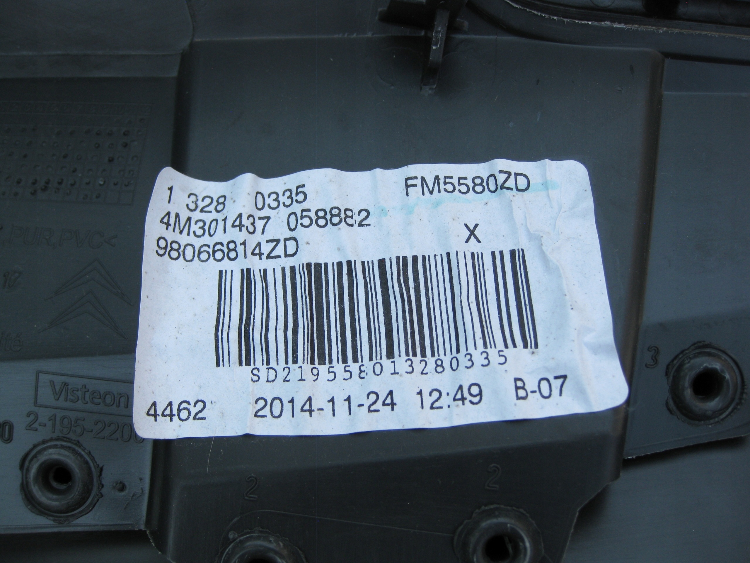 CITROEN DS5 C5 III side upholstery door left front MATERIAL 96707230ZD