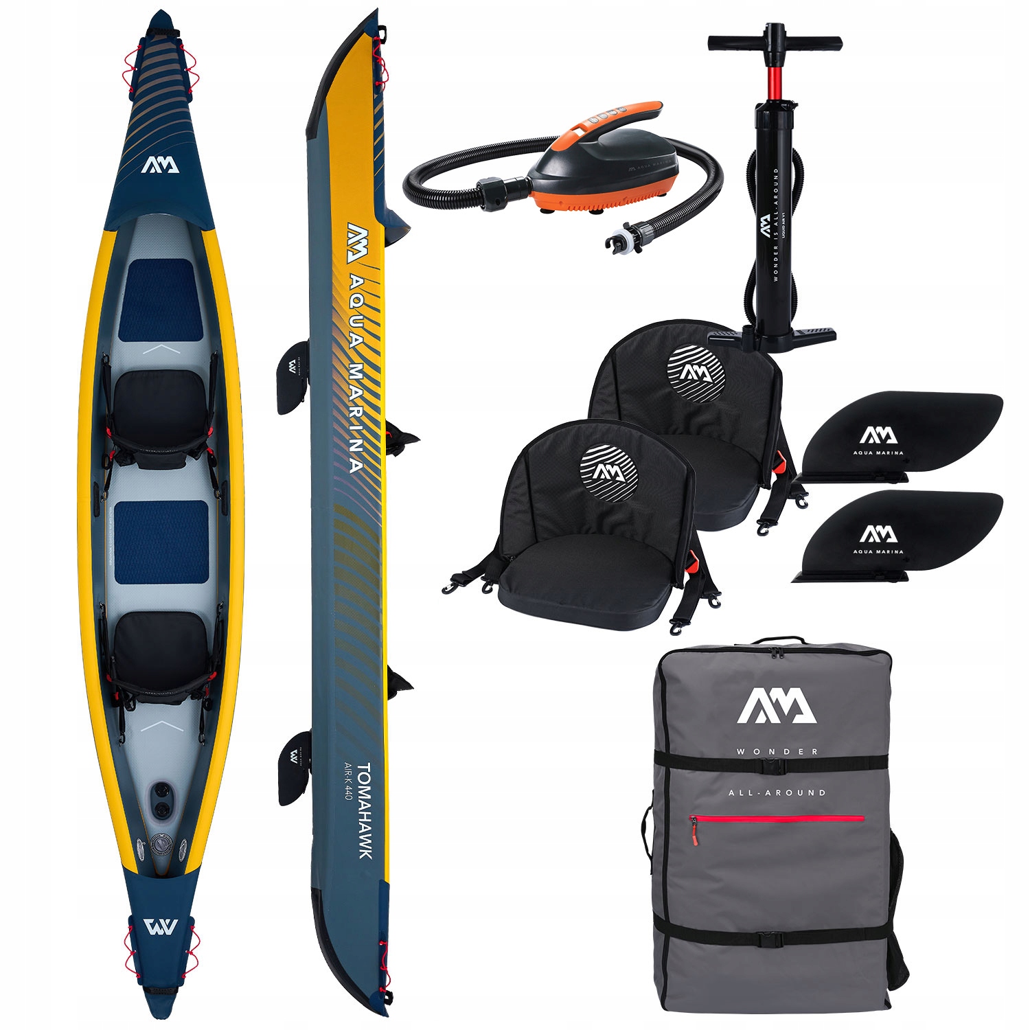 Kajak pompowany Aqua Marina Tomahawk Air-K440 Pompka elektryczna EP-T16