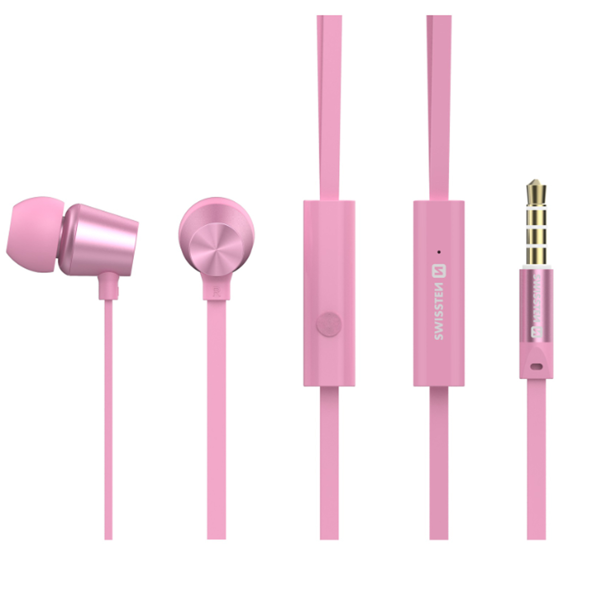 SŁUCHAWKI SWISSTEN METAL DYNAMIC YS500 RÓŻOWE Marka Swissten