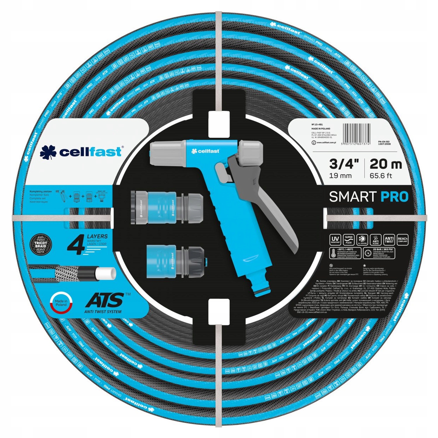 

Zestaw zraszający Smart Pro 13-491 wąż 3/4" 20m
