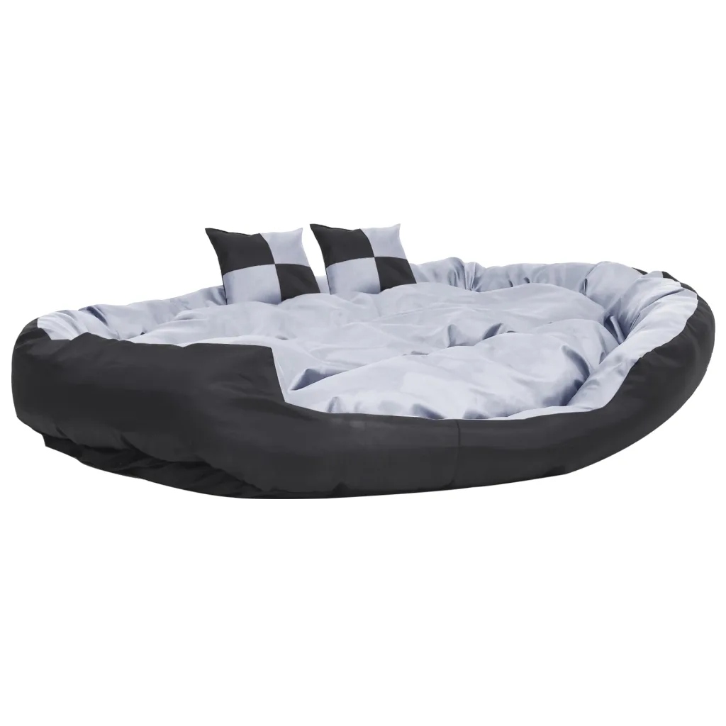 Oboustranný polštář pro psa 150 x 120 cm šedo-černý s protiskluzovou úpravou