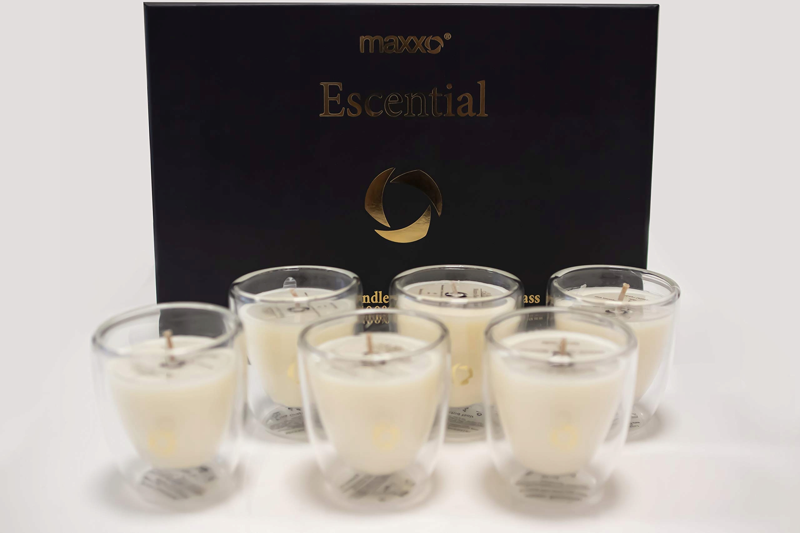 Dárkový set 6ks přírodních vonných svíček v termošálcích Maxxo Escential