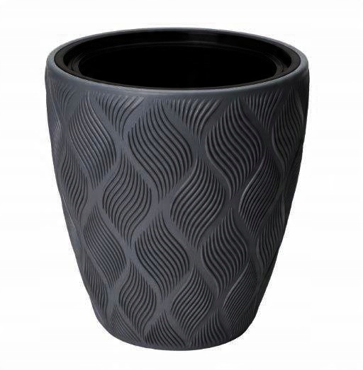 

Donica Z Wkładem Flow 40 śr38,5cm wys42cm Antracyt