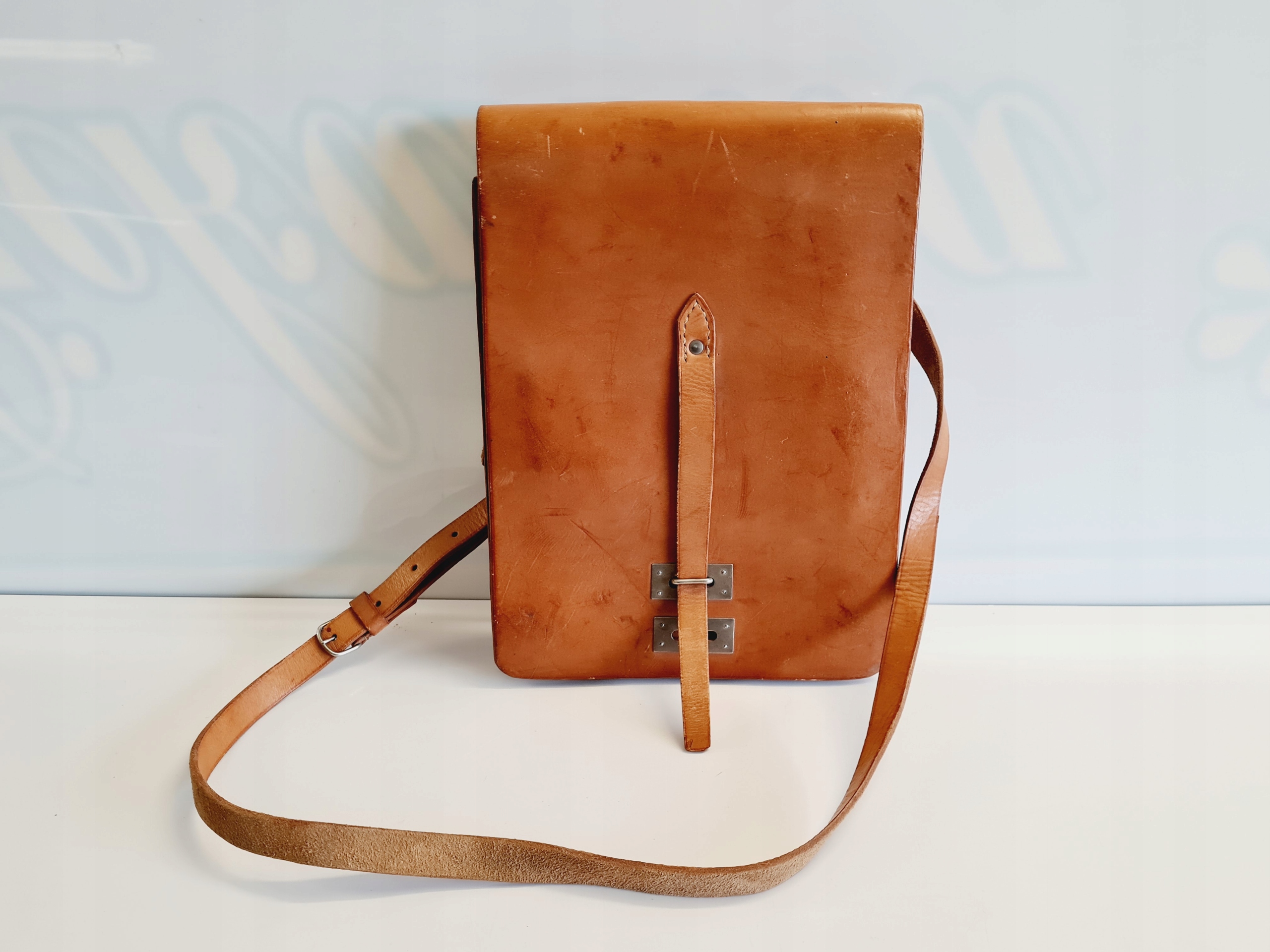 RAPORTÓWKA TORBA SKÓRA BRĄZ MON NOWA VINTAGE Z PRL