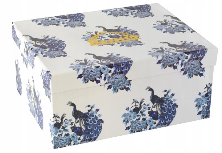 Zestaw 2 FILIŻANKI+ 2 SPODKI PAW NIEBIESKI W PUDEŁKU Wzór dominujący Inny wzór