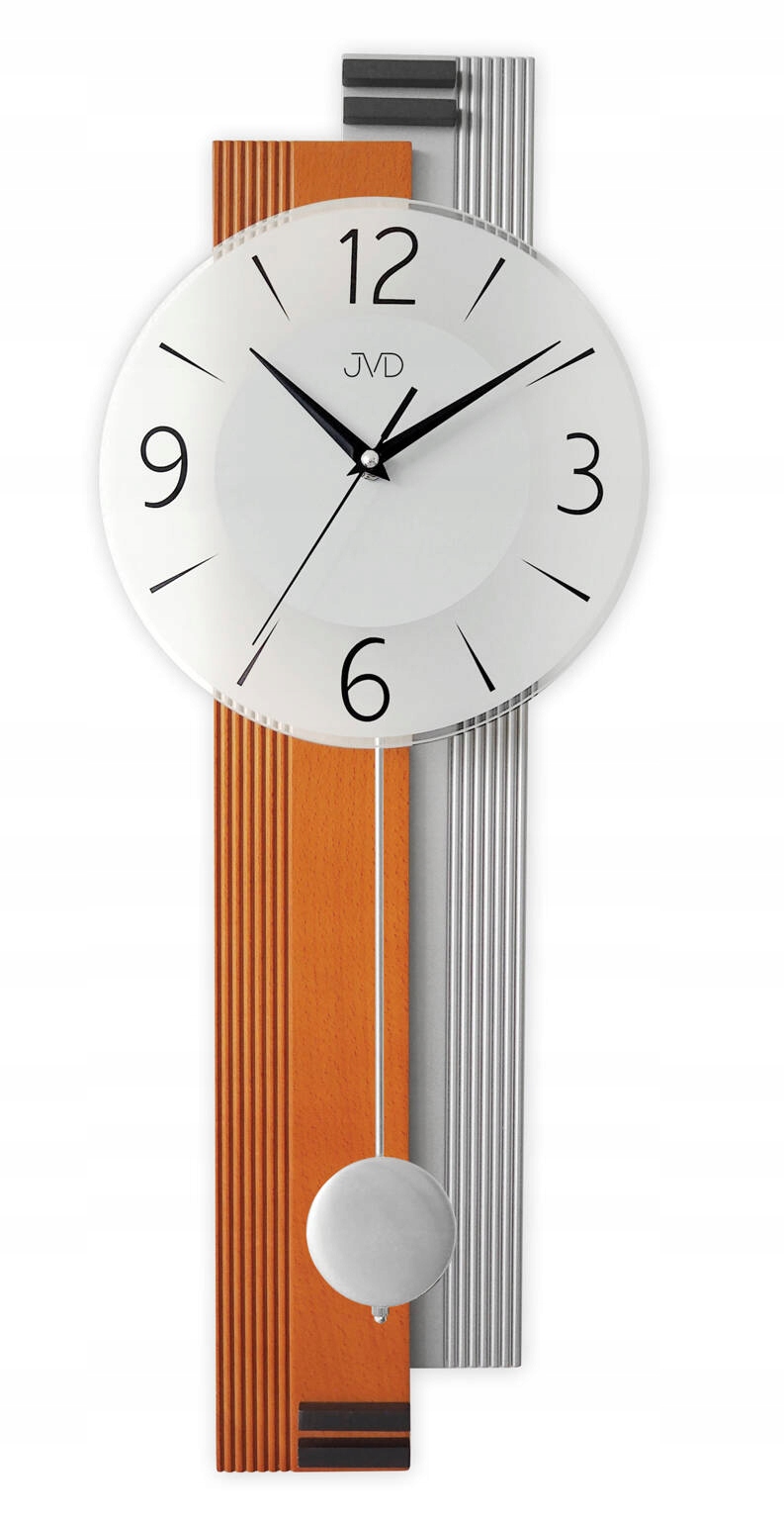 Moderné Drevené Nástenné Hodiny S Kyvadlom Jvd NS22013.41 Do obývacej izby
