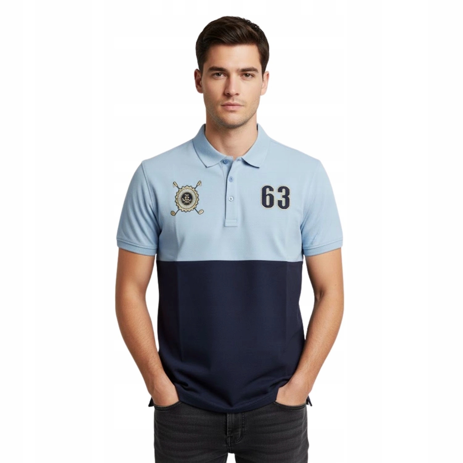 Pánské polokošile Jean-louis Sherrer, modré bavlněné, vel. M