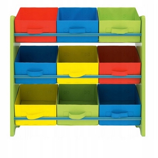 REGAŁ DO POKOJU DZIECIĘCEGO 66 x 30 x 59,5 cm WIELOKOLOROWY 9 PUDEŁEK