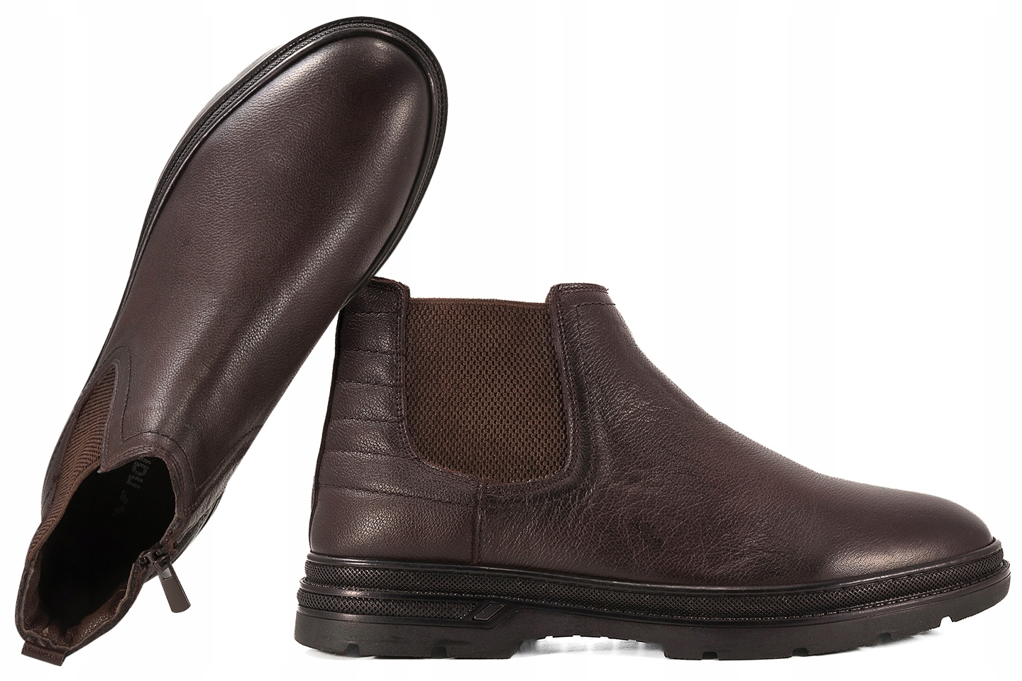 Nandoo 2001-F Kotníkové Boty Zateplené Zimní Boty Štibilety Casual Pánské Kožené 45