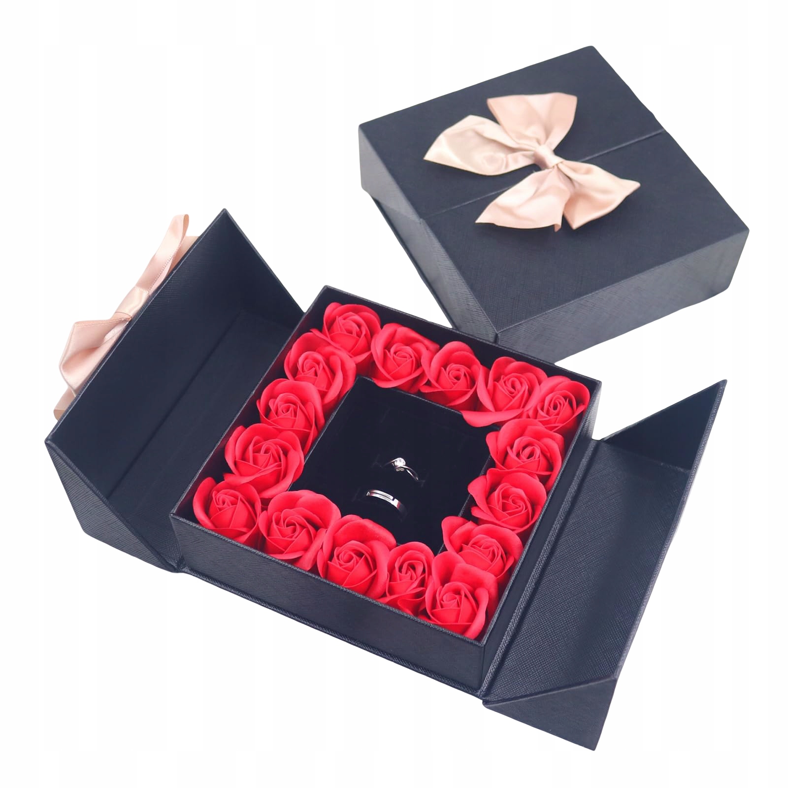 Donboly šperkovnice na bižuterii Černá s růžemi Přenosná Nápad na Dárek