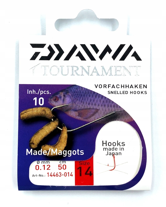 Daiwa Przypon R14 Hak Biały Robak 10SZT