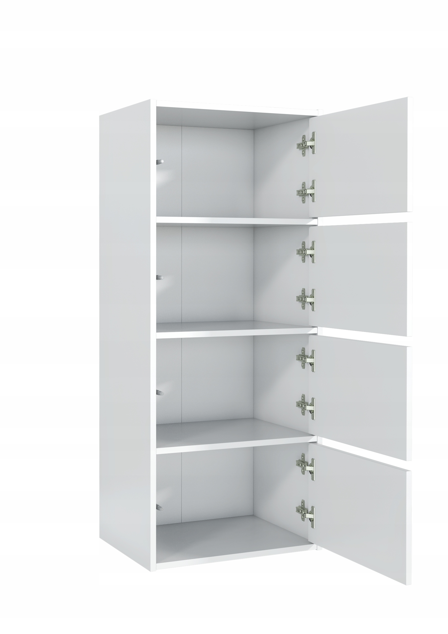 NOWOCZESNA POJEMNA KOMODA BIAŁA 4 DRZWI SZAFKA DO SALONU PRZEDPOKOJU