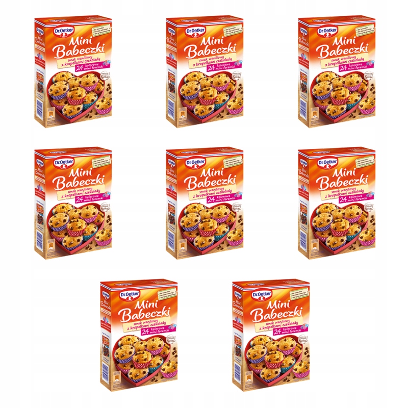 Dr. Oetker Mini muffiny s vanilkovou příchutí a kapkami čokolády 250 g X8