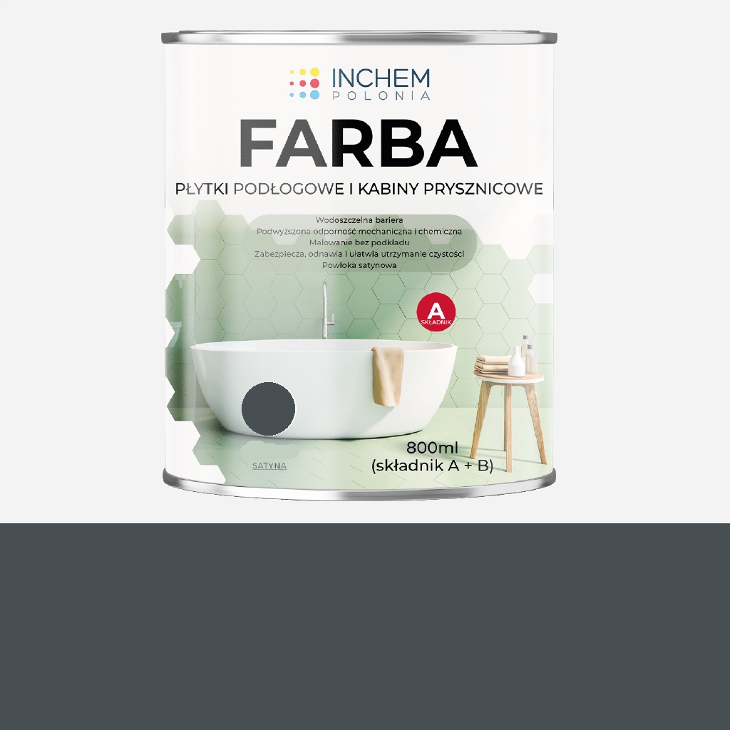 Farba do płytek i kabin prysznicowych 800ml Antrac