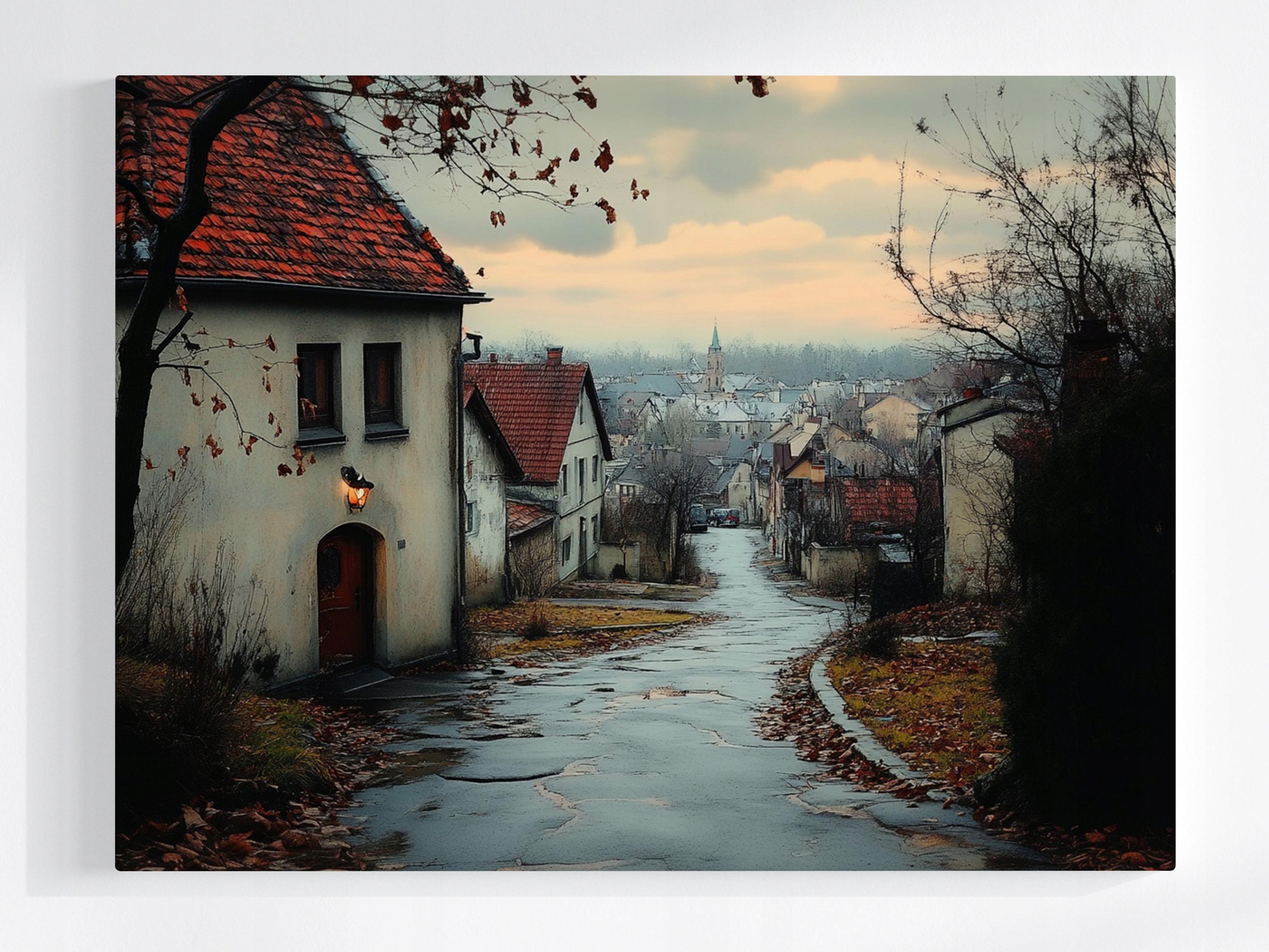 Obraz Na Plátně Canvas Staré Městečko Ulička Podzim Melancholie 80x60
