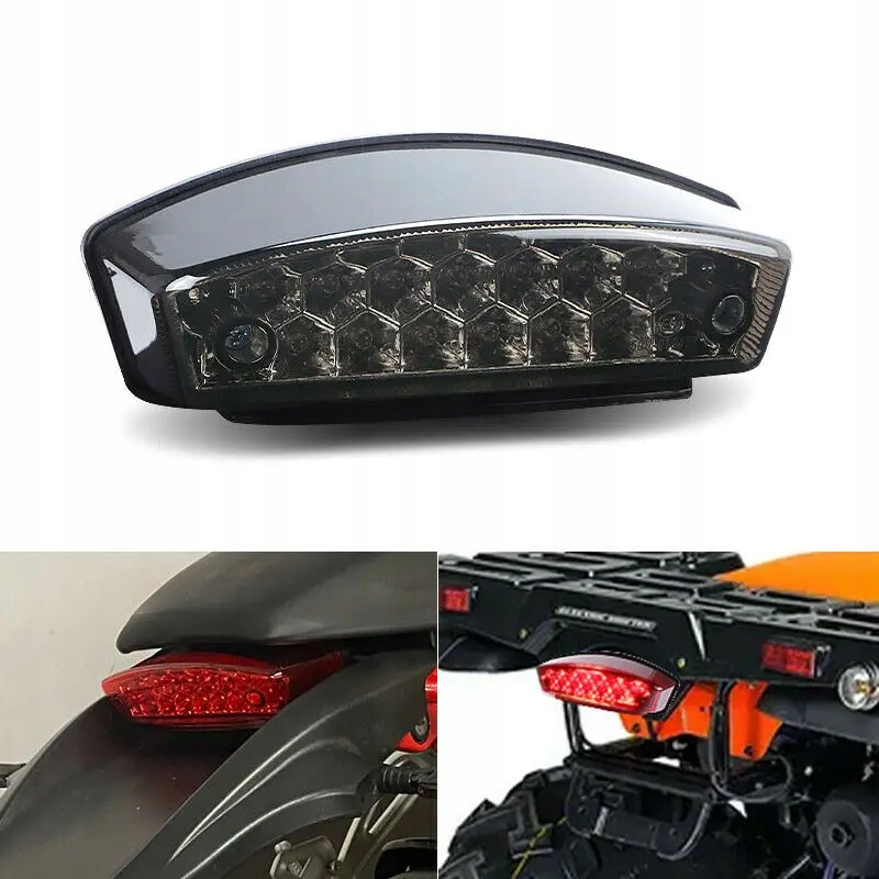 Lampa Tył Tylna Do Quada Enduro Skutera Crossa Motocyklka Led Klosz Dymiony