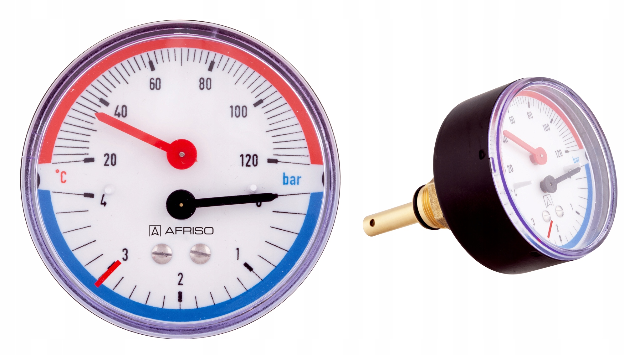 Termomanometr Zadní 80 mm 20-120C 0-4 Bar Afriso